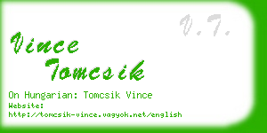 vince tomcsik business card